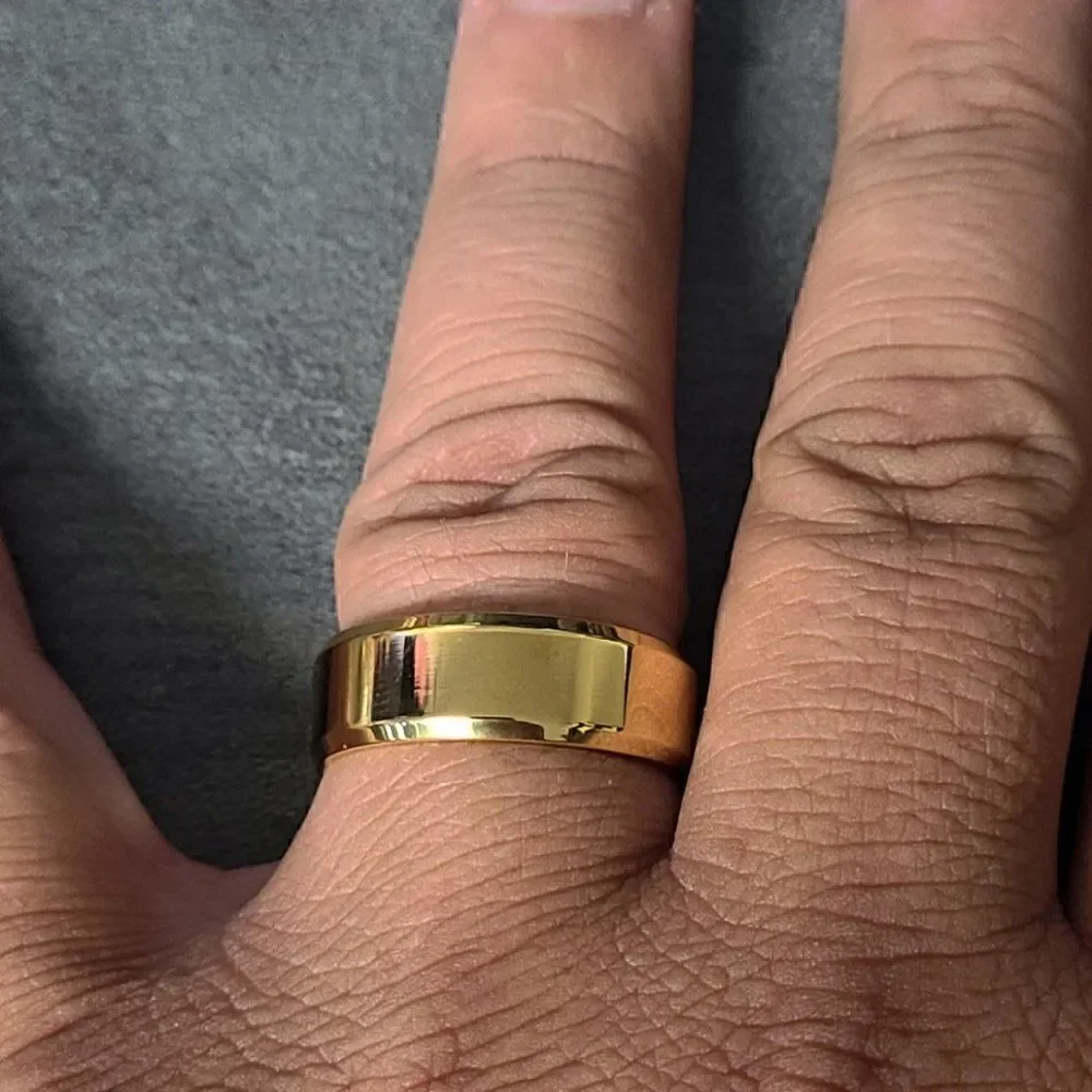 Men's Gold Promise Ring Band -  Pinky Promise Ring For Guys - Men's Gold Ring